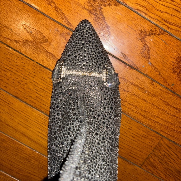 INC International Concepts Sparkling Silver Heeled Boots - Picture 2 of 4